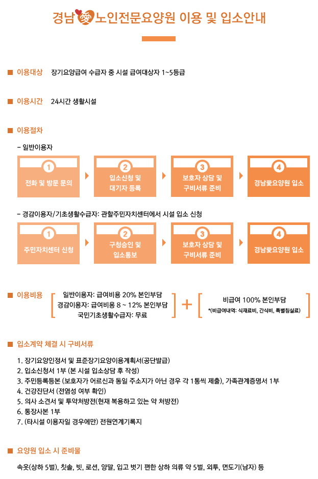 (요양시설) 이용 및 입소안내 